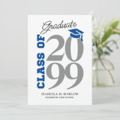 Klasse van Blue Grey YY Afstuderen Kaart (Staand voorkant)