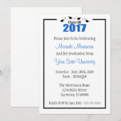 Klasse van de 2017 Afstuderen Invitation (Blue Pet Kaart (Voorkant / Achterkant)
