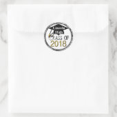Klasse van de 2018 mousserende zure Afstuderen Ronde Sticker (Tas)