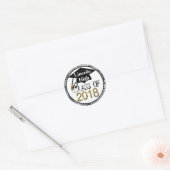 Klasse van de 2018 mousserende zure Afstuderen Ronde Sticker (Envelop)