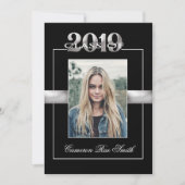 Klasse van de 2019 Black & Silver Graduation Party Kaart (Voorkant)