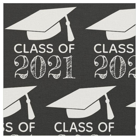 Klasse van de 2021 Graduation Cap Black Stof (Close Up)