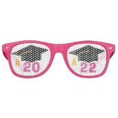 Klasse van de 2022 Senior Girls Pink Graduation Pa Retro Zonnebril (Voorkant)