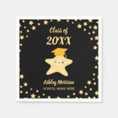 Klasse van de 2023 Black- en Gold Star-graduatie-p Servet (Voorkant)