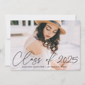 Klasse van de 2023 Black Script Photo Graduation P Kaart (Voorkant)