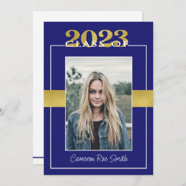 Klasse van de 2023 Blue & Gold Graduation Party Kaart