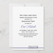 Klasse van de 2023 Blue & Silver Graduation Party Kaart (Achterkant)