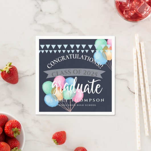 Klasse van de 2023 Celebration Balloon Graduation  Servet (Insitu)