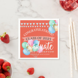 Klasse van de 2023 Celebration Balloon Graduation  Servet
