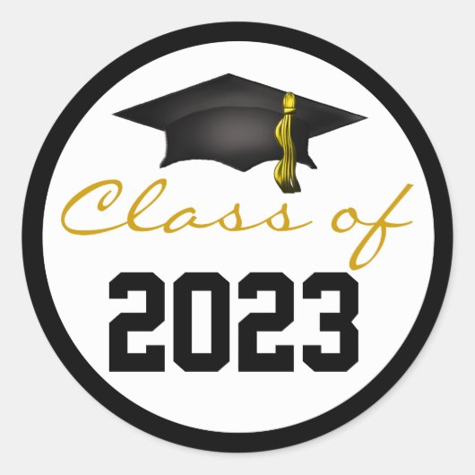 Klasse van de 2023 Graduation Cap Ronde Sticker (Voorkant)