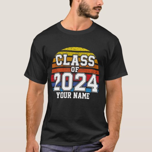 Klasse van de 2024 Retro-zonnebank T-shirt (Voorkant)