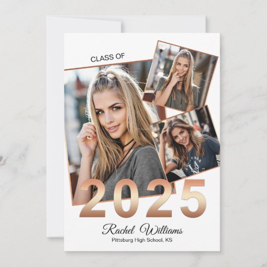 Klasse van de 2025 Afstuderen partijaankondiging Aankondiging (Voorkant)