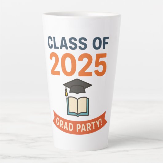 Klasse van de 2025 Graduation Party Latte Mok (Voorkant)