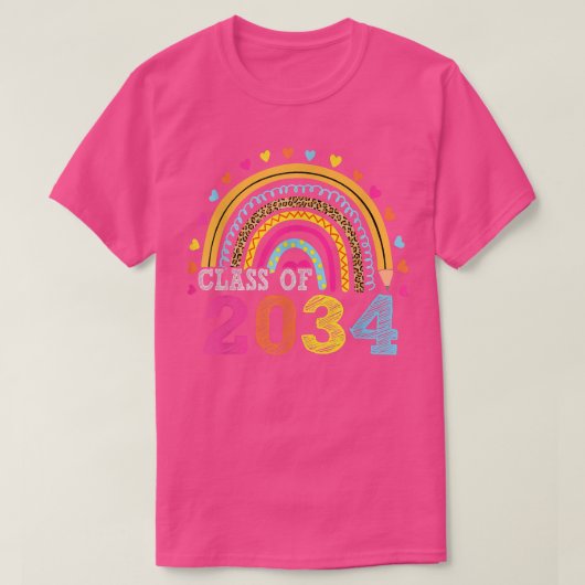 Klasse van de 2034 Rainbow Leopard Afstuderen Kind T-shirt (Design voorkant)
