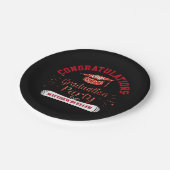 Klasse van de Afstudeerder Pet Black Red Graduatio Papieren Bordje (Gekanteld)