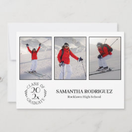 Klasse van de Afstuderen 3 Foto White Graduation P Kaart