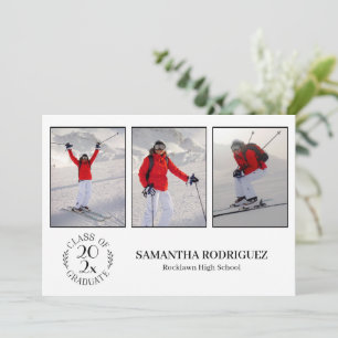 Klasse van de Afstuderen 3 Foto White Graduation P Kaart