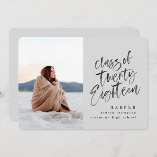 Klasse van de afstuderen aankondiging van 2018 (Voorkant / Achterkant)