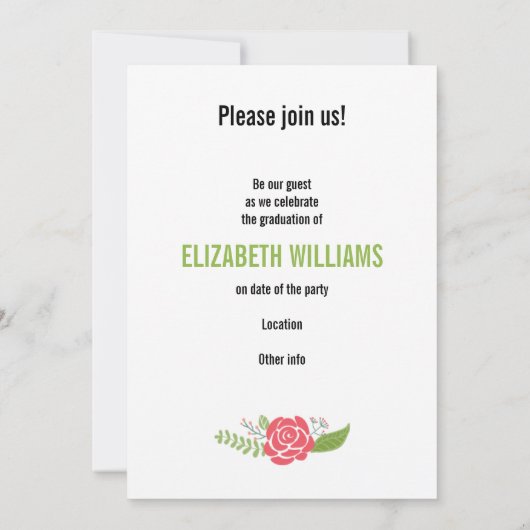 Klasse van de afstuderen van 2017: foto van de flo kaart (Achterkant)