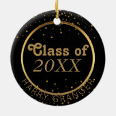 Klasse van de Afstuderen van de douane de Zwarte Keramisch Ornament (Achterkant)