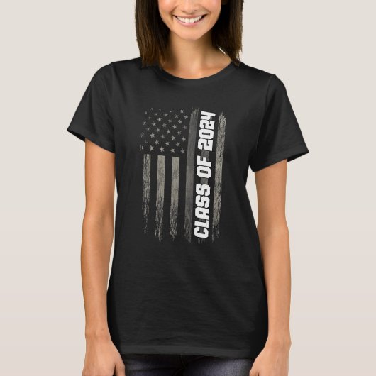 Klasse van de Amerikaanse vlag van 2024 Senior 202 T-shirt (Voorkant)