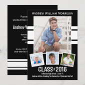 Klasse van de Foto Collage Sport Graduation Party Kaart (Voorkant / Achterkant)