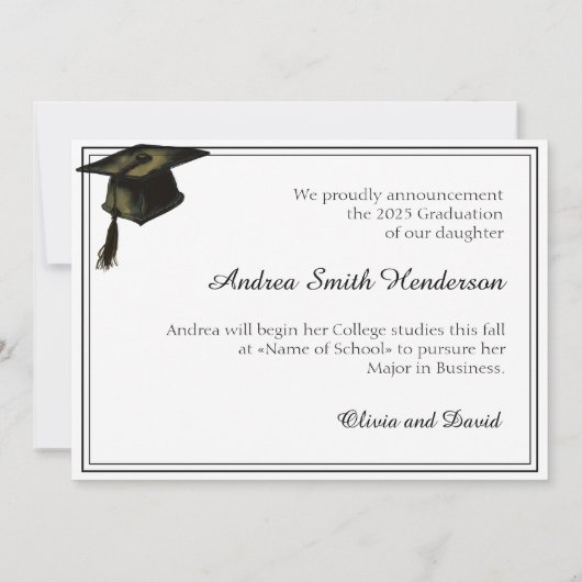 Klasse van de foto High School Afstuderen Aankondi Kaart (Achterkant)