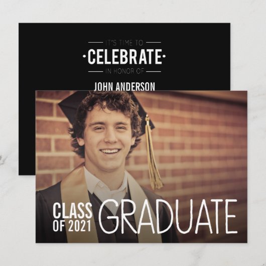 KLASSE VAN DE FOTO INVITE VAN DE PARTIJ VAN DE GRA KAART (Voorkant / Achterkant)