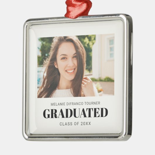 KLASSE VAN DE foto VAN HET AFSTUDEREN Metalen Ornament (Links)
