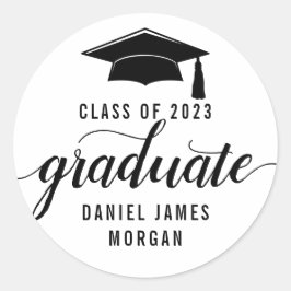 Klasse van de gepersonaliseerde Graduatie van 2023 Ronde Sticker
