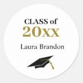 Klasse van de Graduation Cap Ronde Sticker (Voorkant)