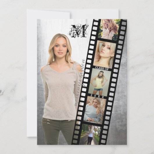 Klasse van de Graduation Party Senior Portret Nega Kaart (Voorkant)