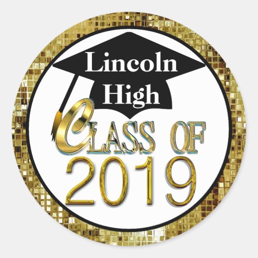 Klasse van de mousserende goudverzegeling van Afst Ronde Sticker (Voorkant)