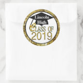 Klasse van de mousserende goudverzegeling van Afst Ronde Sticker (Tas)