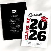 Klasse van de rode zwarte Retro YY Afstuderen Kaart
