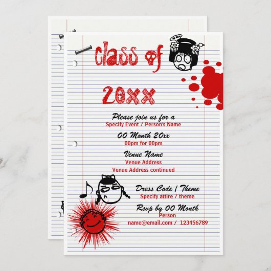 Klasse van de schoolreünie PERSONALIZE Kaart (Voorkant / Achterkant)