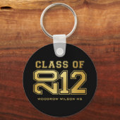 Klasse van de studiepunten van 2012 (goud) sleutelhanger (Voorkant)