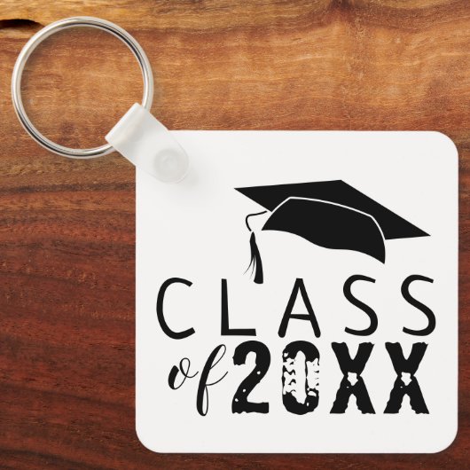Klasse van de Typografie Graduation Cap Sleutelhanger (Voorkant)