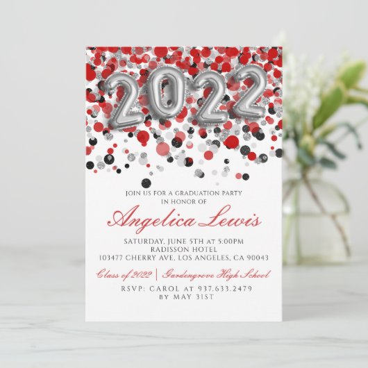 Klasse van de uitnodiging van de Graduation Party  (Staand voorkant)