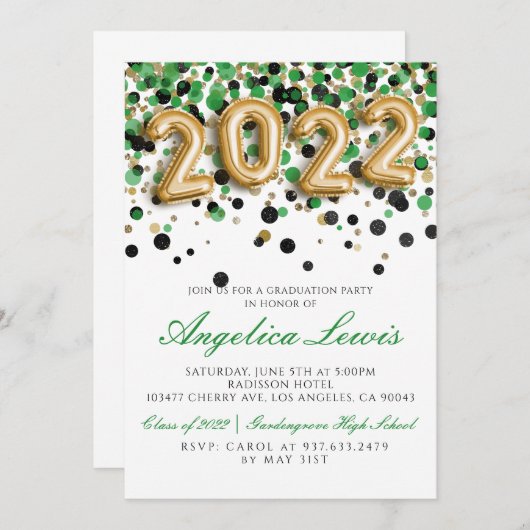 Klasse van de uitnodiging van de Graduation Party (Voorkant / Achterkant)