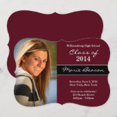 Klasse van de uitnodiging van het Maroon Afstudere (Voorkant / Achterkant)