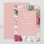 Klasse van de Waterverf Afstuderen Floral 2022 Kaart (Voorkant / Achterkant)