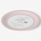 Klasse van de zwarte roze waterverf afstuderen papieren bordje (Gekanteld)