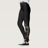 Klasse van Elegant Typografie Afstuderen Black Gol Leggings (Links)