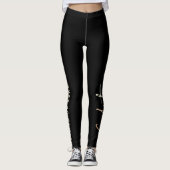 Klasse van Elegant Typografie Afstuderen Black Gol Leggings (Voorkant)