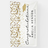 Klasse van Elegante Gouden Confetti Afstuderen Spandoek (Verticaal)