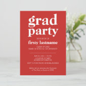 Klasse van Elk Jaar Graduation Party rood patroon Kaart (Staand voorkant)