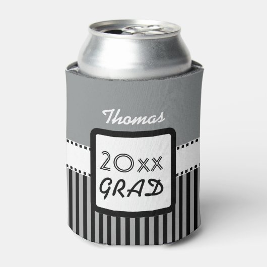 Klasse van ELK JAAR Silver Black Stripes Custom Z2 Blikjeskoeler (Blikje Voorkant)