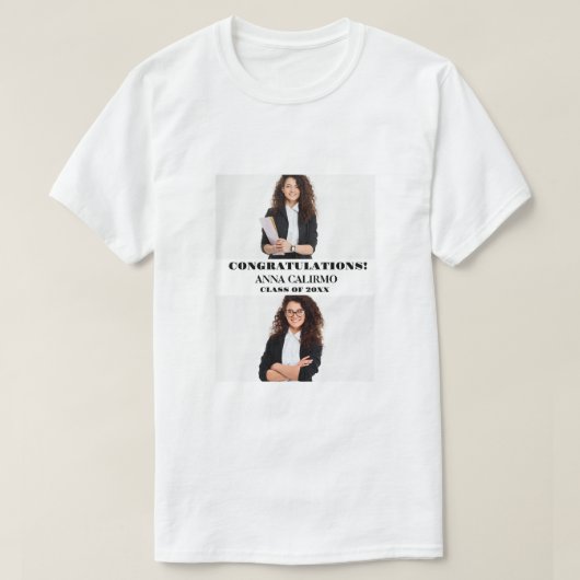 Klasse van Gefeliciteerd Afstuderen 2Foto T-shirt (Design voorkant)