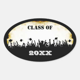 Klasse van Graduation Caps and Gowns Stickers